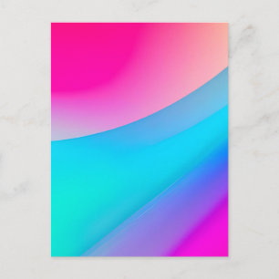 Carte Postale Aquarelle abstraite pastel ombré rose bleu