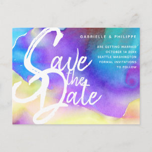 Carte Postale Aquarelle Abstraite Violette, Audacieuse, Élégante