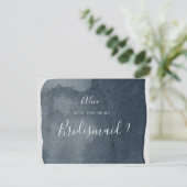 Carte Postale aquarelle acier bleu laveur présentateur Invitatio (Debout devant)