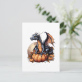 Carte Postale Aquarelle adorable Halloween Dragon (Debout devant)