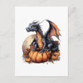 Carte Postale Aquarelle adorable Halloween Dragon (Devant)