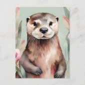 Carte Postale Aquarelle adorable Otter (Devant)