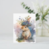 Carte Postale Aquarelle adorable Rabbit (Debout devant)
