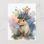 Carte Postale Aquarelle adorable Rabbit (Devant)