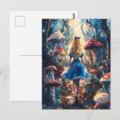 Carte Postale Aquarelle Alice au pays des merveilles (Devant / Derrière)