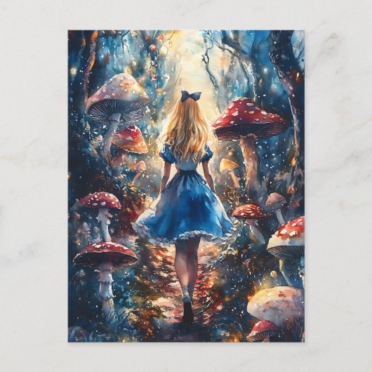 Carte Postale Aquarelle Alice au pays des merveilles (Devant)