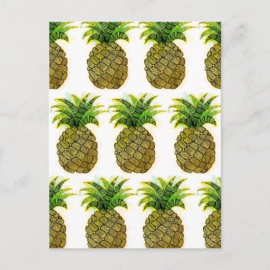 Carte Postale Aquarelle ananas (Devant)