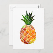 Carte Postale Aquarelle ananas (Devant / Derrière)