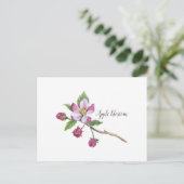 Carte Postale Aquarelle Apple Blossom Botanique (Debout devant)