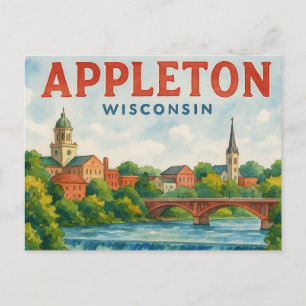 Carte postale aquarelle Appleton WI