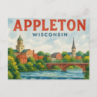 Carte postale aquarelle Appleton WI