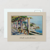 Carte Postale Aquarelle Aquarelle Golfe Amalfi De Salerne (Devant / Derrière)