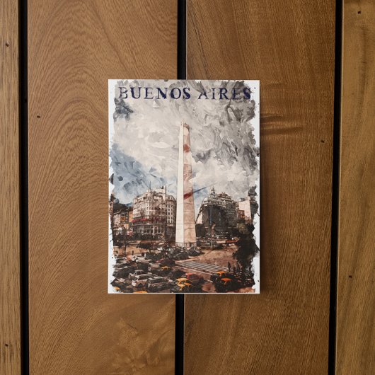 Carte Postale Aquarelle argentine Buenos Aires