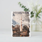 Carte Postale Aquarelle argentine Buenos Aires (Debout devant)