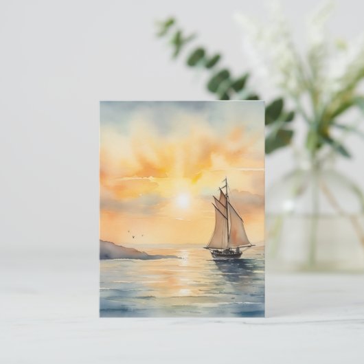 Carte Postale Aquarelle Arrière - plan (Debout devant)