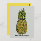 Carte Postale Aquarelle Art mignon ananas (Devant / Derrière)