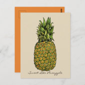 Carte Postale Aquarelle Art mignon ananas (Devant / Derrière)