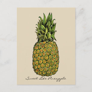 Carte Postale Aquarelle Art mignon ananas
