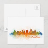 Carte Postale Aquarelle Austin Texas Watercolor v3 (Devant / Derrière)