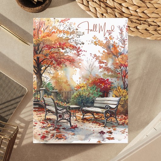 Carte Postale Aquarelle Automne dans le parc Automne Humeur