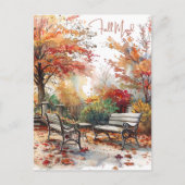 Carte Postale Aquarelle Automne dans le parc Automne Humeur (Devant)