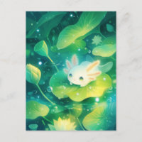 Aquarelle Axolotl blanc dans un étang de nénuphars