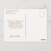 Carte Postale Aquarelle Baby shower de Merci Boho papillon (Dos)