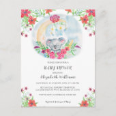 Carte Postale Aquarelle Bébé Koala Avec Invitation Lune (Devant)