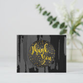 Carte Postale Aquarelle Black Gold Merci Abstrait (Debout devant)