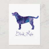 Carte Postale Aquarelle Black Lab (Devant)