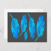 Carte Postale Aquarelle bleu (Devant / Derrière)