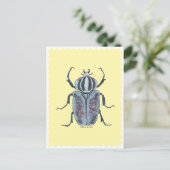 Carte Postale Aquarelle bleu Beetle (Debout devant)