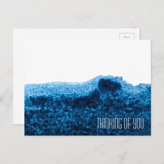 Carte Postale Aquarelle bleu marine foncé minimale (Devant / Derrière)