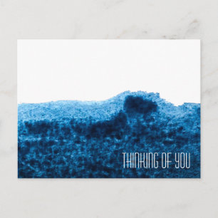 Carte Postale Aquarelle bleu marine foncé minimale