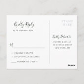 Carte Postale Aquarelle bleu pâle mariage floral RSVP (Dos)