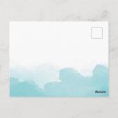 Carte Postale Aquarelle bleu puriste Géométrique Enregistrer la  (Dos)