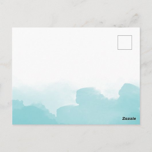 Carte Postale Aquarelle bleu puriste Géométrique Enregistrer la  (Dos)