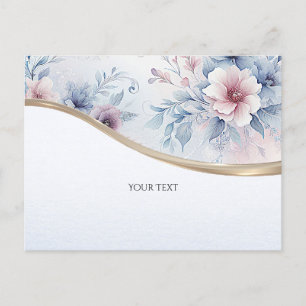 Carte postale Aquarelle bleu rose