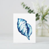 Carte Postale Aquarelle bleu Seashell (Debout devant)