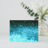 Carte Postale Aquarelle Bleu texture Abstraite (Debout devant)