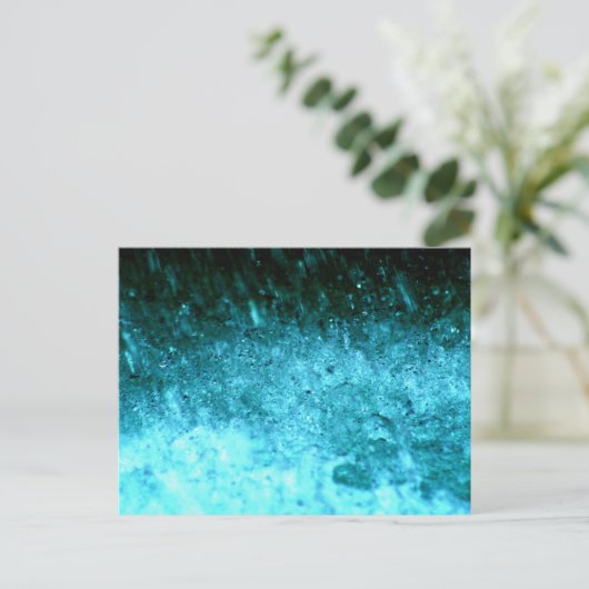 Carte Postale Aquarelle Bleu texture Abstraite (Debout devant)