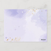 Carte Postale Aquarelle bleu violet Faire-part de mariage floral (Dos)