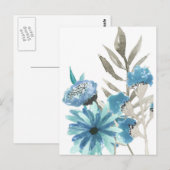 Carte Postale Aquarelle bleue (Devant / Derrière)