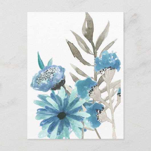 Carte Postale Aquarelle bleue (Devant)