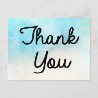Aquarelle Bleue Merci, Turquoise Et Violette