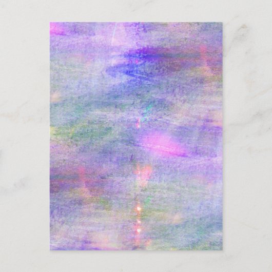 Carte Postale aquarelle bleue transparente, rose arrière - plan (Devant)