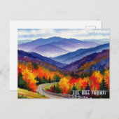 Carte Postale Aquarelle Blue Ridge Parkway (Devant / Derrière)