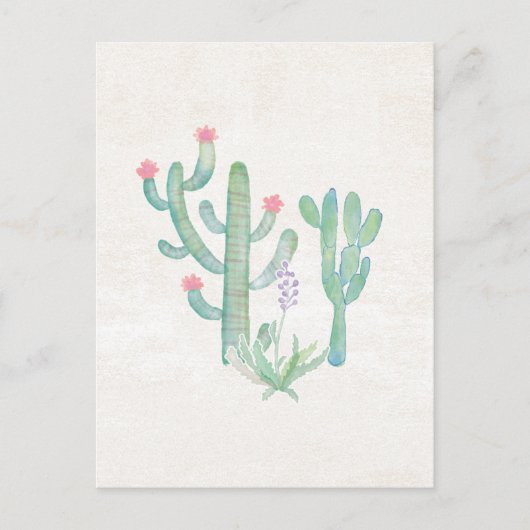 Carte Postale Aquarelle bohémienne Cactus (Devant)
