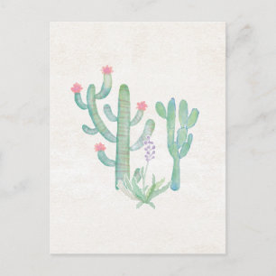 Carte Postale Aquarelle bohémienne Cactus