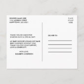 Carte Postale Aquarelle Bois Animaux Baby shower Bleu (Dos)